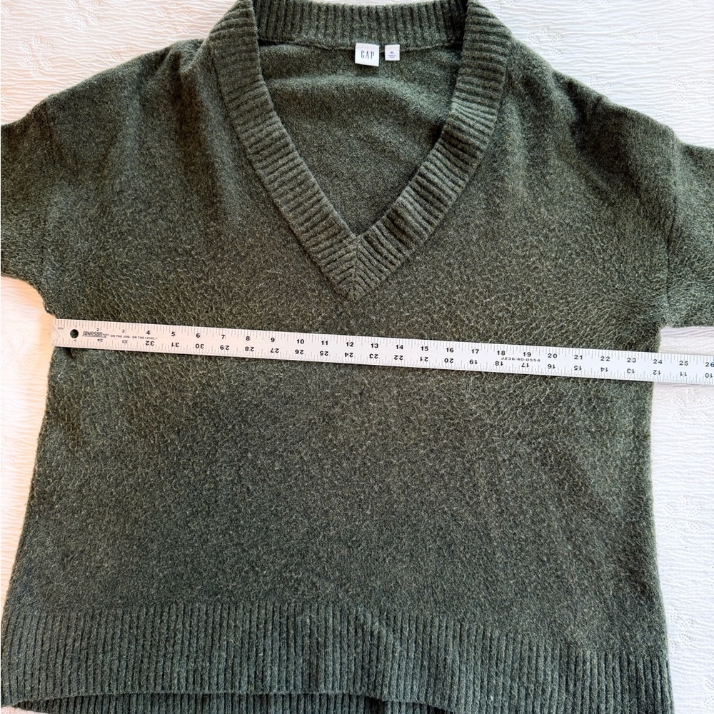 GAP Sweater wool green pullover v-neck size XL - Picture 5 of 8